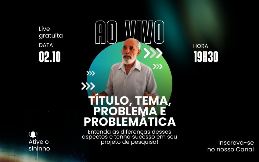 Apresentação de Slides da Live: Tema, Título, Problema e Problemática